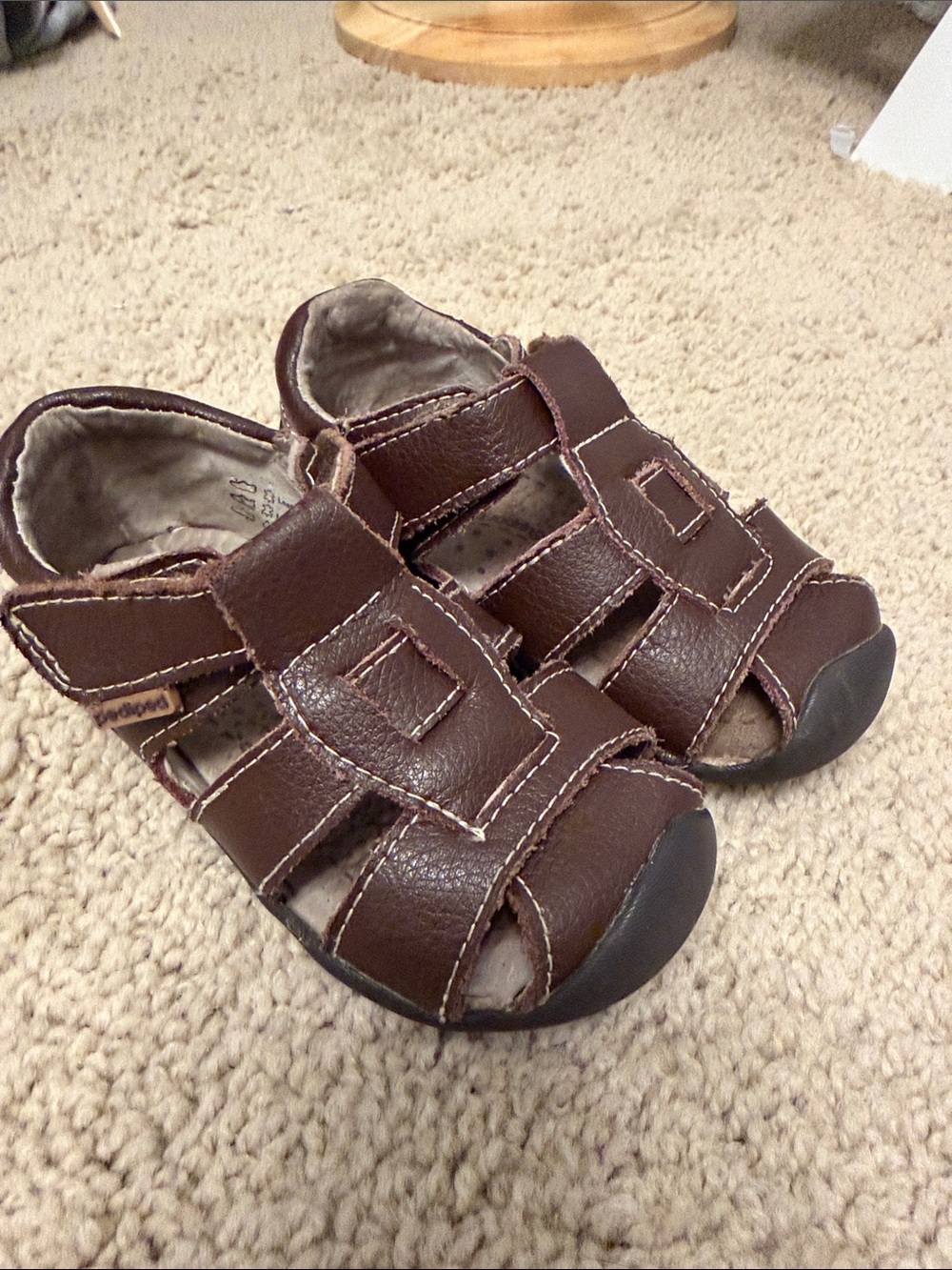 Pediped Grip and Go Brown Leather Sandals